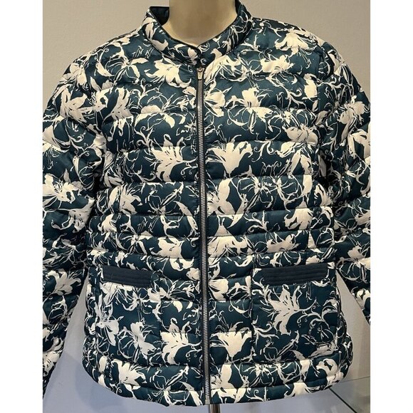 New Louis Castel Green White Down Quilted Zip Lightweight Jacket Puffer - Picture 4 of 12